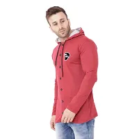 Trendy Maroon Cotton Blend Solid Hoodies For Men-thumb2