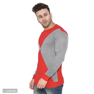 Stylish Multicoloured Cotton Blend Long Sleeves Solid T-Shirt For Men-thumb3