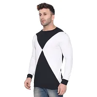 Stylish Multicoloured Cotton Blend Long Sleeves Solid T-Shirt For Men-thumb2