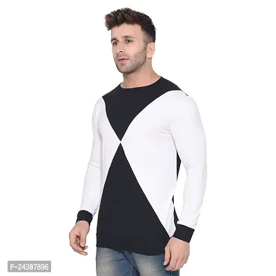 Stylish Multicoloured Cotton Blend Long Sleeves Solid T-Shirt For Men-thumb3