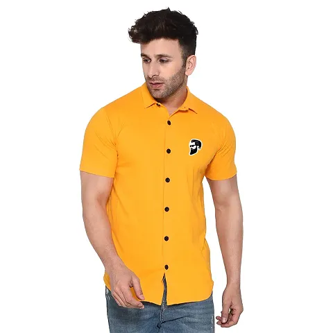 Tfurnish Blend Solid Short Sleeves Casual Shirts For Men