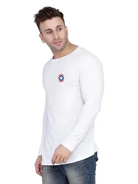 Reliable White Cotton Blend Solid Round Neck Tshirt For Men-thumb2