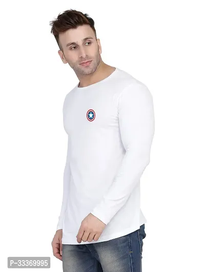 Reliable White Cotton Blend Solid Round Neck Tshirt For Men-thumb3