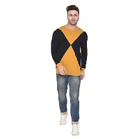 Stylish Multicoloured Cotton Blend Long Sleeves Solid T-Shirt For Men-thumb3