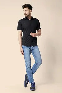 Stylish Black Cotton Blend Short Sleeves Regular Fit Casual Shirt For Men-thumb4