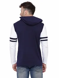 Stylish Multicoloured Cotton Blend Hooded Tees For Men-thumb1