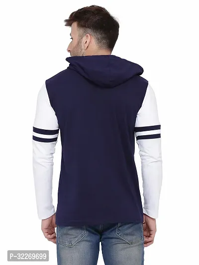 Stylish Multicoloured Cotton Blend Hooded Tees For Men-thumb2