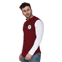 Stylish Maroon Cotton Blend Long Sleeves Regular Fit Casual Shirt For Men-thumb2