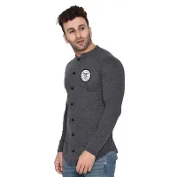 Stylish Grey Cotton Blend Long Sleeves Regular Fit Casual Shirt For Men-thumb2
