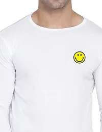 Reliable White Cotton Blend Solid Round Neck Tshirt For Men-thumb3