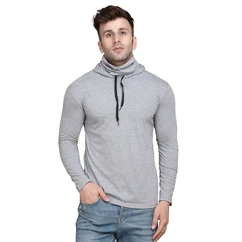 Stylish Blend Solid Long Sleeves Hoodies For Men