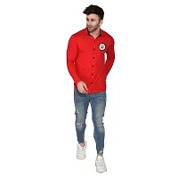 Stylish Red Cotton Blend Long Sleeves Regular Fit Casual Shirt For Men-thumb3