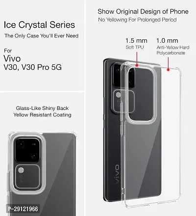 Mezmo Ultra-Hybrid Clear| Shockproof Design | Camera Protection Bump | Soft Back | Bumper Case Cover for Vivo V30|V30 Pro-thumb2