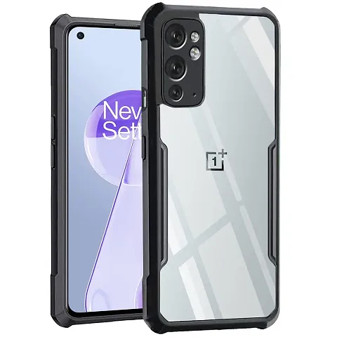 SFprintz Shock Proof Clear Protective Eagle Back Case Cover | 360 Degree Camera Protection OnePlus 9RT | Transparent Hybrid Mobile Back Cover for OnePlus 9RT - Black