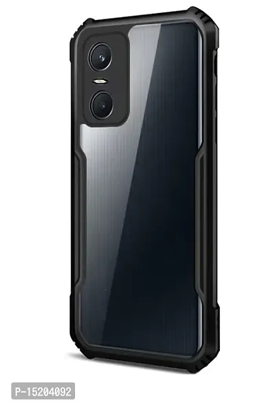 Mezmo Shockproof Crystal Clear Eagle Back Cover With 360 Protection for Tecno Pop 6 Pro - Black-thumb0