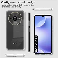 Mezmo Ultra-Hybrid Clear| Shockproof Design | Camera Protection Bump | Soft Back | Bumper Case Cover for POCO C61-thumb4