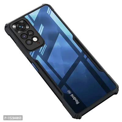 Mezmo Shockproof Crystal Clear Eagle Back Cover With 360 Protection for Redmi Note 11 Pro - Black-thumb0