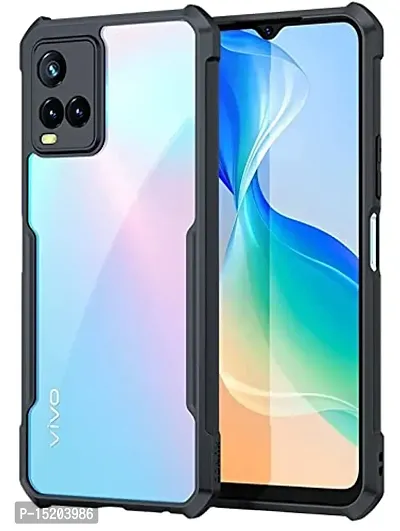 Mezmo Shockproof Crystal Clear Eagle Back Cover With 360 Protection for Vivo T1X/Y21s - Black-thumb0