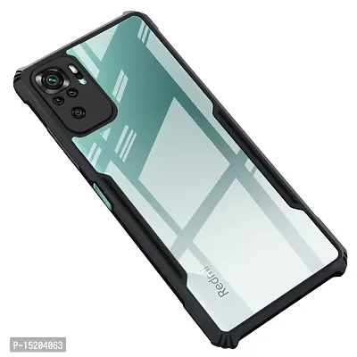 Mezmo Shockproof Crystal Clear Eagle Back Cover With 360 Protection for Redmi Note 10 - Black-thumb0