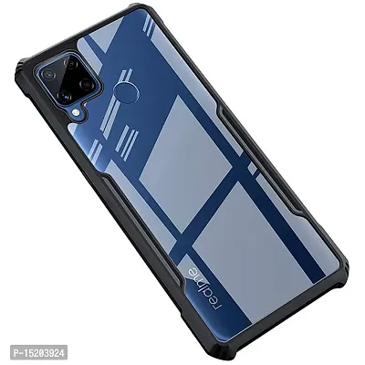 Mezmo Shockproof Crystal Clear Eagle Back Cover With 360 Protection for Realme C15 - Black-thumb0