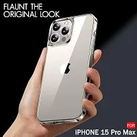 Mezmo Ultra-Hybrid Clear| Shockproof Design | Camera Protection Bump | Soft Back | Bumper Case Cover for iPhone 15 Pro Max-thumb4