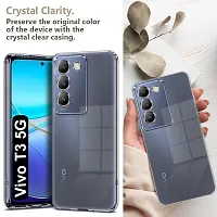 Mezmo Ultra-Hybrid Clear| Shockproof Design | Camera Protection Bump | Soft Back | Bumper Case Cover for Vivo T3 5G-thumb1