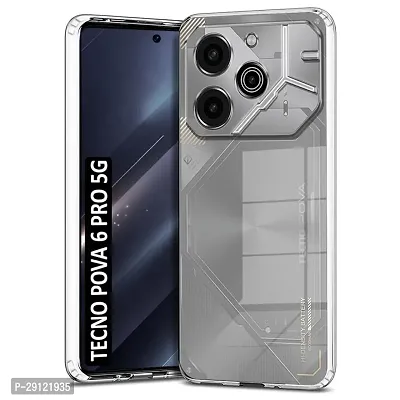 Mezmo Ultra-Hybrid Clear| Shockproof Design | Camera Protection Bump | Soft Back | Bumper Case Cover for Tecno POVA 6 Pro 5G-thumb0