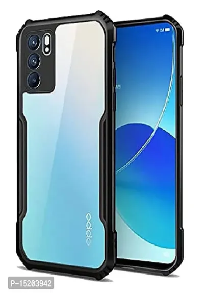 Mezmo Shockproof Crystal Clear Eagle Back Cover With 360 Protection for Oppo Reno 6 Pro - Black