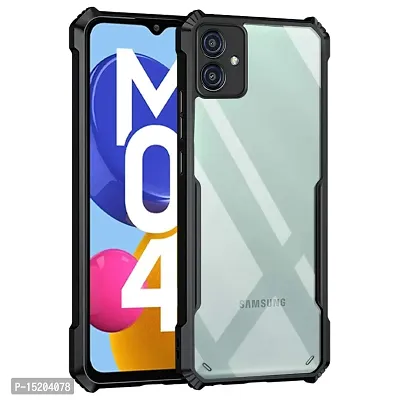 Mezmo Shockproof Crystal Clear Eagle Back Cover With 360 Protection for Samsung M04 - Black-thumb0