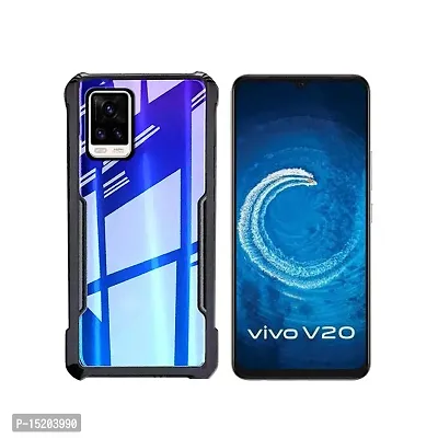 Mezmo Shockproof Crystal Clear Eagle Back Cover With 360 Protection for Vivo V20 - Black