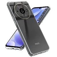 Mezmo Ultra-Hybrid Clear| Shockproof Design | Camera Protection Bump | Soft Back | Bumper Case Cover for POCO C61-thumb1