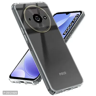 Mezmo Ultra-Hybrid Clear| Shockproof Design | Camera Protection Bump | Soft Back | Bumper Case Cover for POCO C61-thumb2