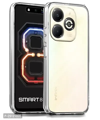 Mezmo Ultra-Hybrid Clear| Shockproof Design | Camera Protection Bump | Soft Back | Bumper Case Cover for Infinix Smart 8