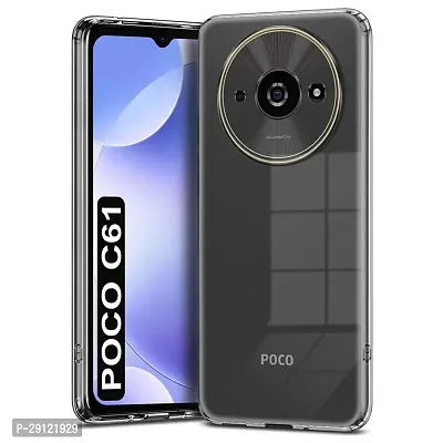 Mezmo Ultra-Hybrid Clear| Shockproof Design | Camera Protection Bump | Soft Back | Bumper Case Cover for POCO C61-thumb0