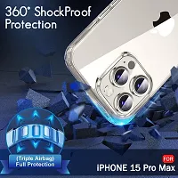 Mezmo Ultra-Hybrid Clear| Shockproof Design | Camera Protection Bump | Soft Back | Bumper Case Cover for iPhone 15 Pro Max-thumb3