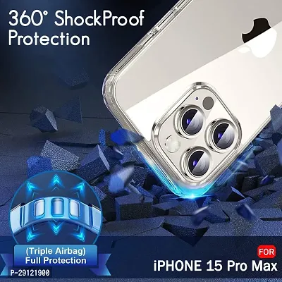 Mezmo Ultra-Hybrid Clear| Shockproof Design | Camera Protection Bump | Soft Back | Bumper Case Cover for iPhone 15 Pro Max-thumb4