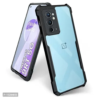 Mezmo Shockproof Crystal Clear Eagle Back Cover With 360 Protection for OnePlus 9RT - Black