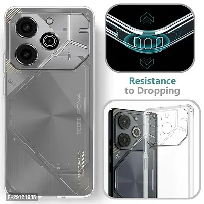 Mezmo Ultra-Hybrid Clear| Shockproof Design | Camera Protection Bump | Soft Back | Bumper Case Cover for Tecno POVA 6 Pro 5G-thumb3