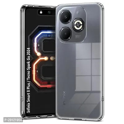 Mezmo Ultra-Hybrid Clear| Shockproof Design | Camera Protection Bump | Soft Back | Bumper Case Cover for Infinix Smart 8 Plus
