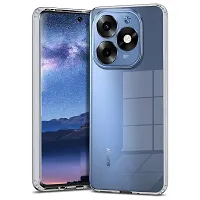 Mezmo Ultra-Hybrid Clear| Shockproof Design | Camera Protection Bump | Soft Back | Bumper Case Cover for Techno POP 8-thumb1