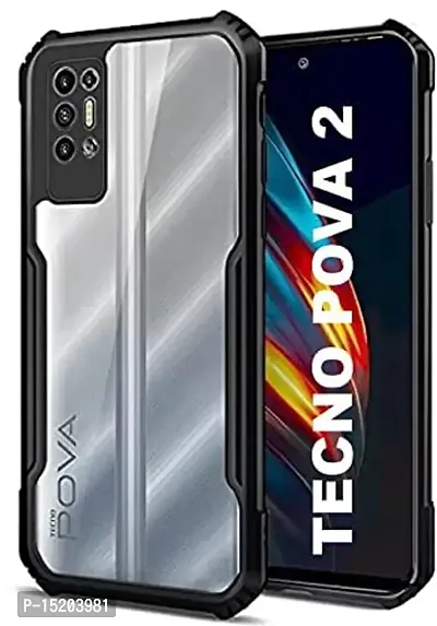 Mezmo Shockproof Crystal Clear Eagle Back Cover With 360 Protection for Tecno POVA 2 - Black-thumb0