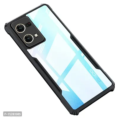 Mezmo Shockproof Crystal Clear Eagle Back Cover With 360 Protection for Oppo F21 Pro 4G - Black-thumb0