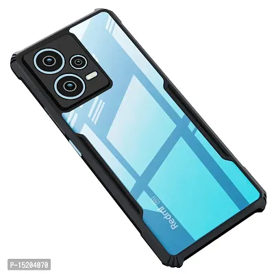 Mezmo Shockproof Crystal Clear Eagle Back Cover With 360 Protection for Redmi Note 12 Pro - Black-thumb0