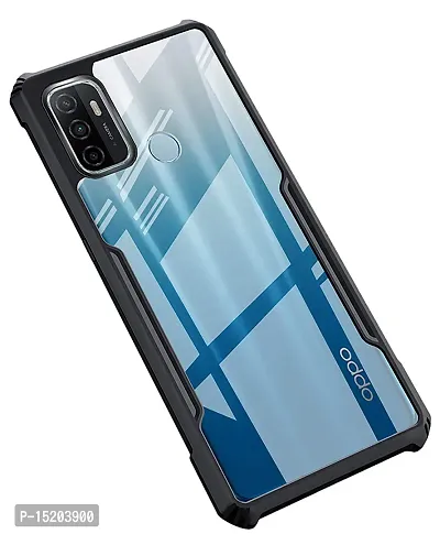 Mezmo Shockproof Crystal Clear Eagle Back Cover With 360 Protection for Oppo A53 4G - Black-thumb0