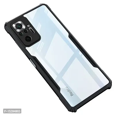 Mezmo Shockproof Crystal Clear Eagle Back Cover With 360 Protection for Redmi Note 10 Pro - Black