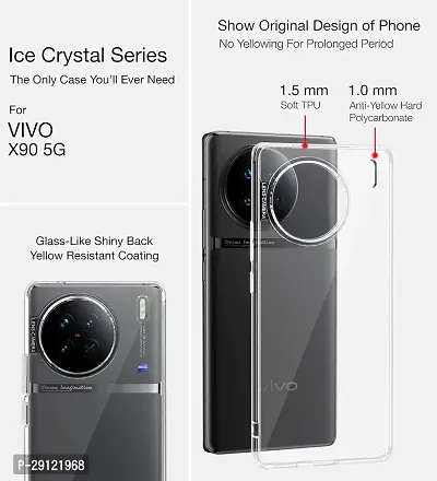 Mezmo Ultra-Hybrid Clear| Shockproof Design | Camera Protection Bump | Soft Back | Bumper Case Cover for Vivo X90 5G-thumb2