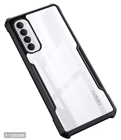 Mezmo Shockproof Crystal Clear Eagle Back Cover With 360 Protection for Oppo Reno 4 Pro - Black-thumb0