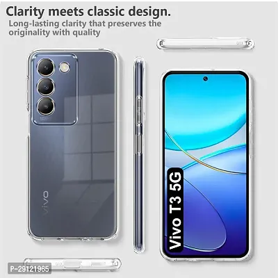 Mezmo Ultra-Hybrid Clear| Shockproof Design | Camera Protection Bump | Soft Back | Bumper Case Cover for Vivo T3 5G-thumb4