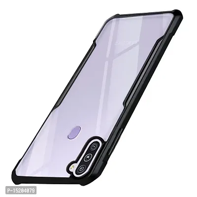 Mezmo Shockproof Crystal Clear Eagle Back Cover With 360 Protection for Samsung M11 - Black