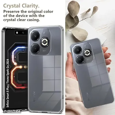 Mezmo Ultra-Hybrid Clear| Shockproof Design | Camera Protection Bump | Soft Back | Bumper Case Cover for Infinix Smart 8 Plus-thumb2